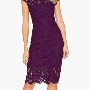 Merokeety Sleeveless Lace Floral Cocktail Dress